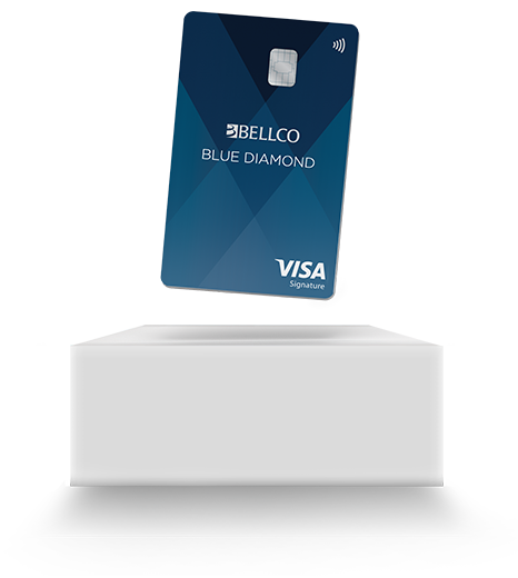 Blue Diamond credit card floating