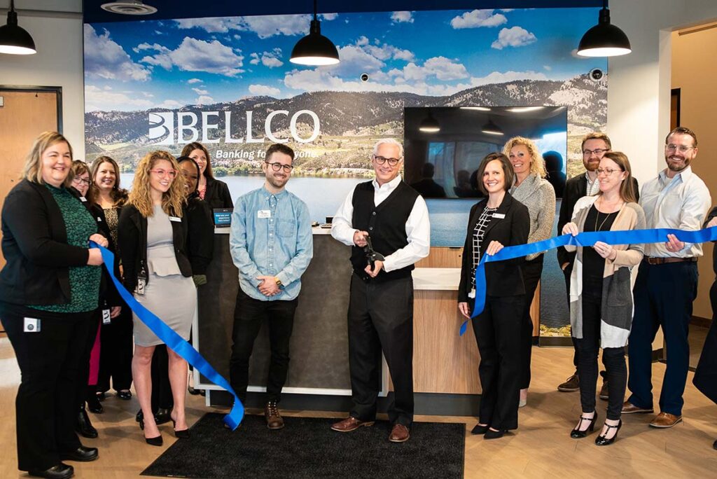 Cutting the ribbon at the new Bellco Fort Collins branch.
